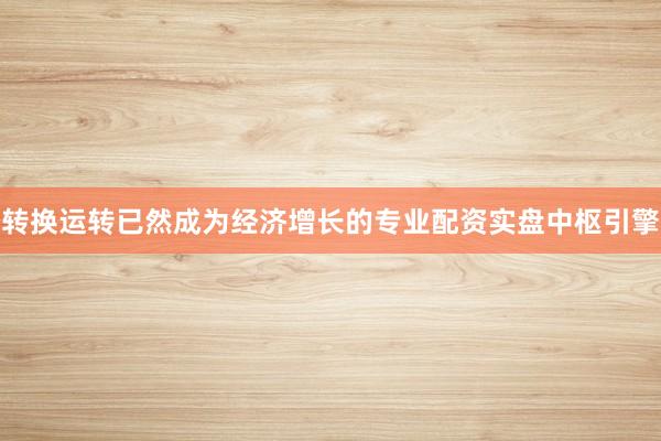 转换运转已然成为经济增长的专业配资实盘中枢引擎