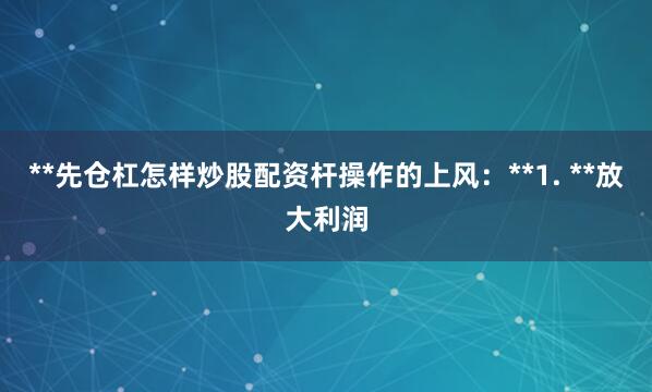 **先仓杠怎样炒股配资杆操作的上风：**1. **放大利润