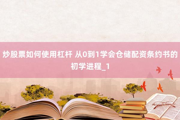炒股票如何使用杠杆 从0到1学会仓储配资条约书的初学进程_1